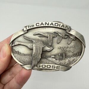 Vintage 1983 Bergamot Brass Works The Canadian Goose Metal Belt Buckle D-146